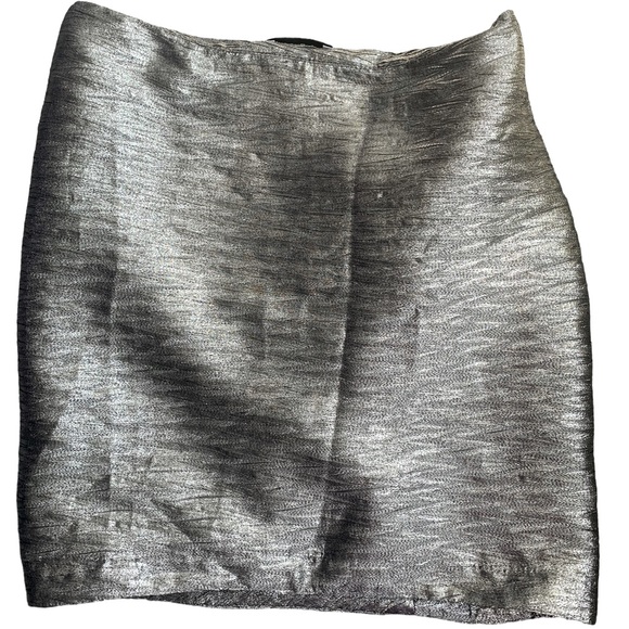 IRO PARIS Frisus Metallic Silver Mini Skirt size 40 eu - Picture 5 of 10